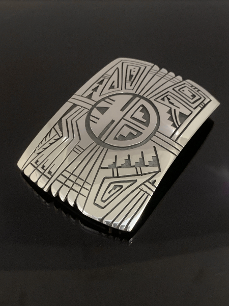 Hopi Sunface Design Belt Buckle by Philbert Poseyesva [ロングブランチ ウェッブストア]