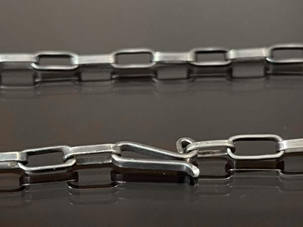 Handmade Flat Wire Silver Chain by Loren Kootswatewa [ロング 