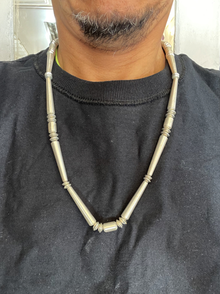 Handmade Silver Beaded Necklace by Shawn Bedonie [ロングブランチ ウェッブストア]