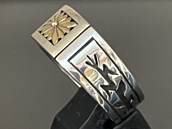 14k Sunburst Design Band Ring by Howard Nelson/リングサイズ20号 [ロングブランチ ウェッブストア]