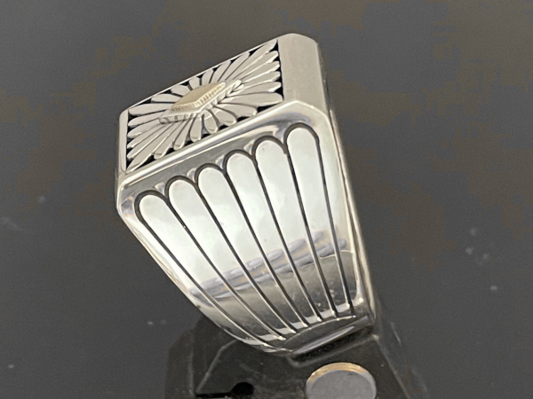 Rectangle Sunburst Design Box Ring by Howard Nelson/リングサイズ19