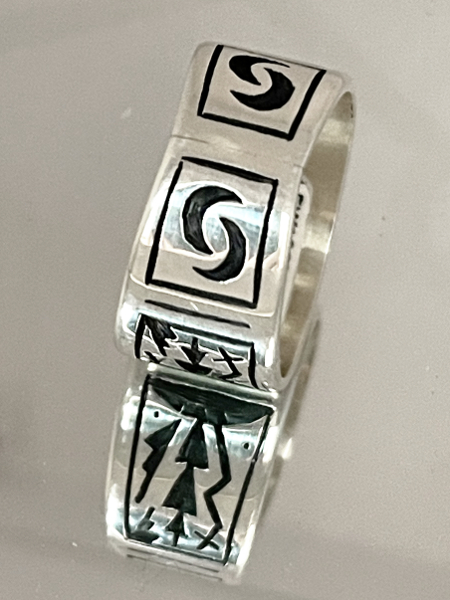 Hopi Nakwach Band Ring by Clifton Mowaリングサイズ23号 [ロング