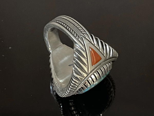High Grade Lone Mountain Turquoise Ring by Issac Dial/リングサイズ