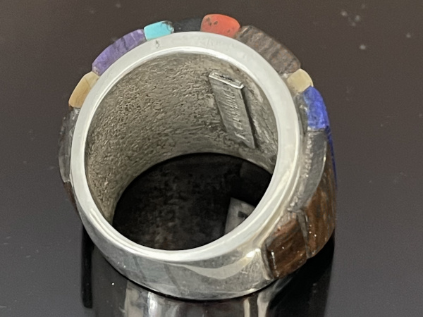 Tufa Cast Multistone Inlay Ring by Edison Cummings/リング