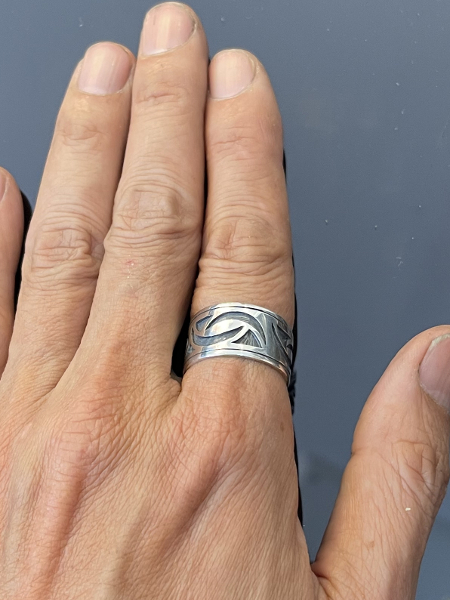 Hopi Nakwach Design Band Ring by Clifton Mowaリングサイズ23号